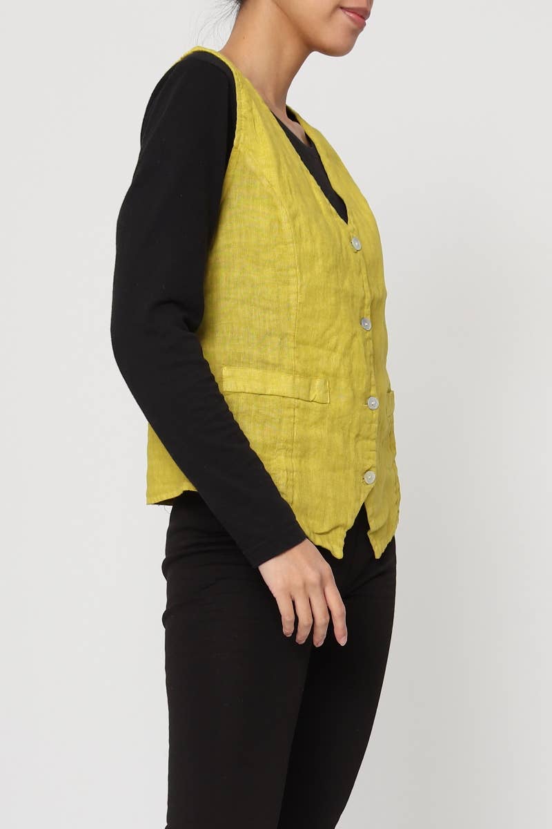 LÉA & LUC - Wholesale Button Down Shirt - Women's - Sleeveless shirt in 100% Linen REF. 51463