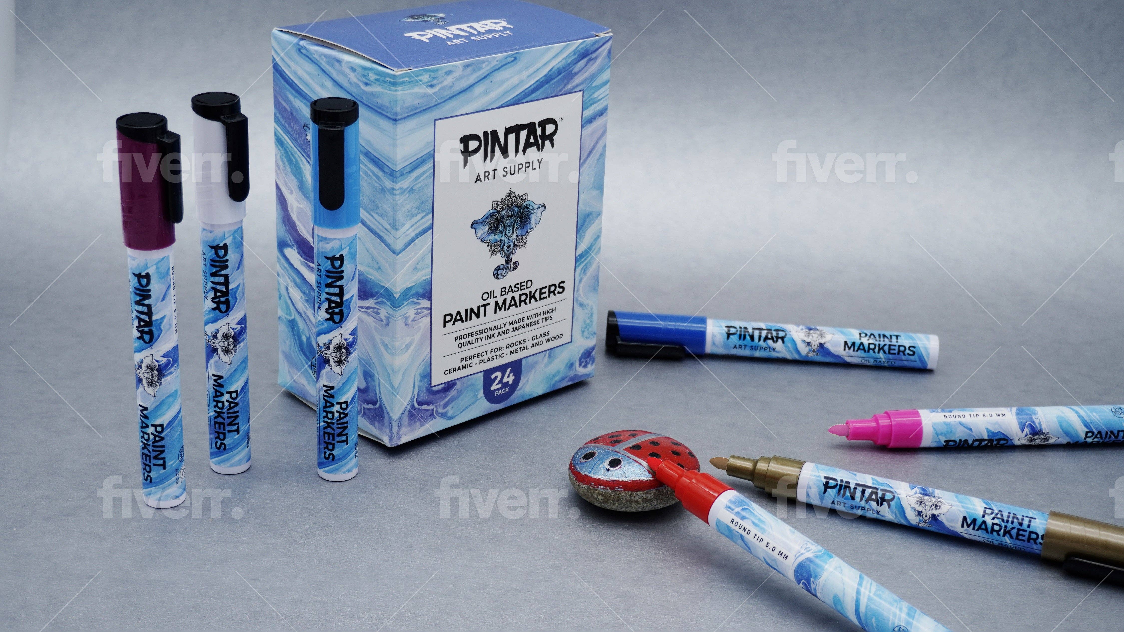 Pintar Art Supply - Wholesale Marker - Pintar Oil Based Paint Markers - 24 Pack with 20 (5 mm Tips)6