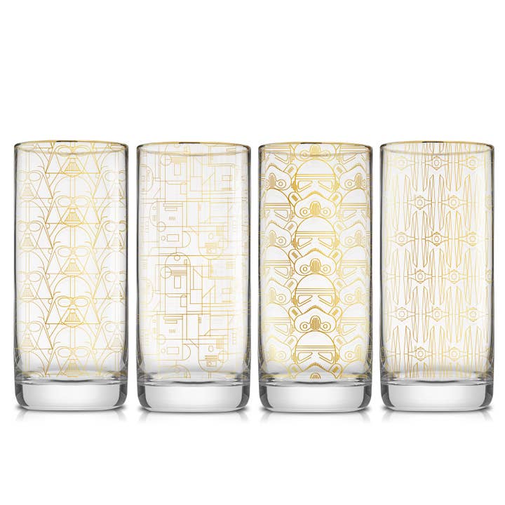 JoyJolt - Wholesale Drinking Glass/Cup - Star Warsâ„¢ Deco Drinking Glasses, Set of 4- LIMITED EDITION