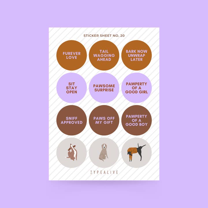 typealive - Wholesale Sticker - Sticker Sheet No. 20 "for Dog Fans"4