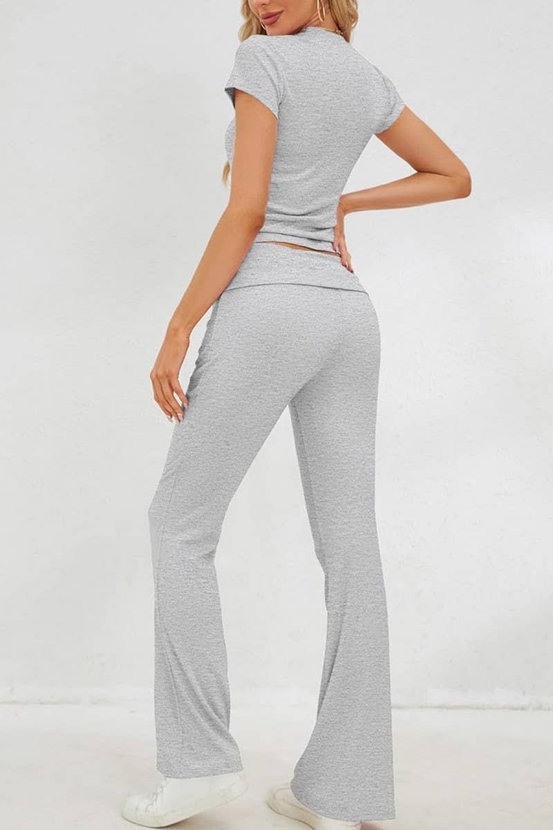 NINEXIS - Wholesale Top & Pant Set (NOT Loungewear) - Women's - CWSTB0449_Round Neck Short Sleeve and Pants set25