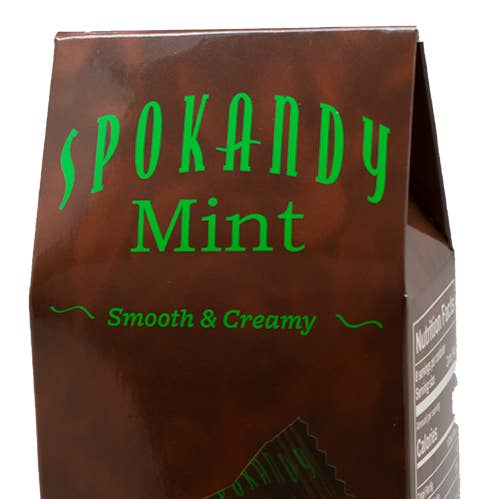 4oz Chocolate & Green Mint Tote for wholesale by Spokandy Chocolatier