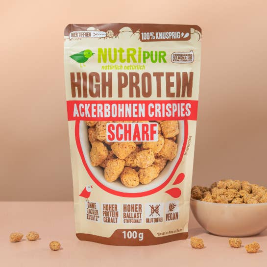 High Protein Ackerbohnen Crispies – Scharf für den Großhandel von NutriPur