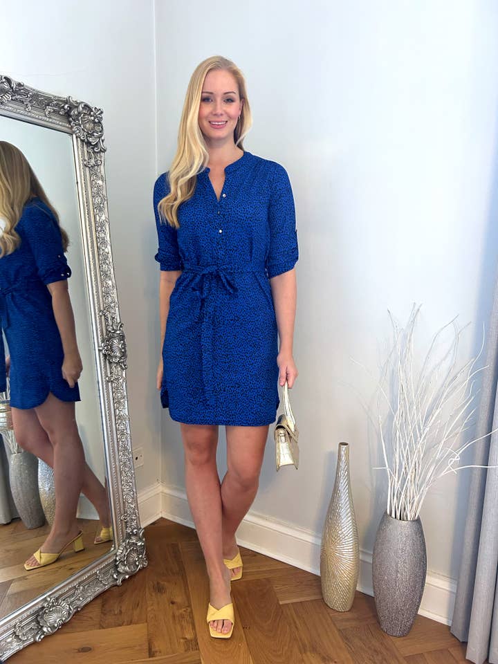 Leopard Print Shirt Tunic with Self Belt for wholesale by Marina Kaneva