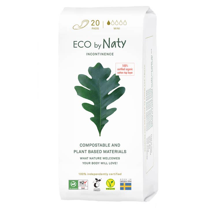 Incontinence Pads Mini, Compostable, 20 Pcs for wholesale by Eco by Naty