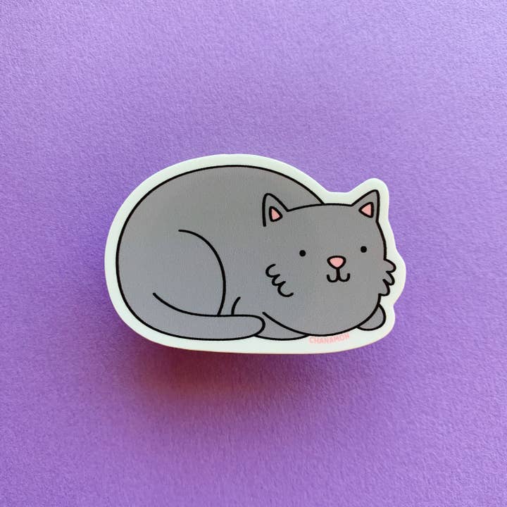 Maison Chanamon - Wholesale Sticker - Grey Cat Loaf Sticker