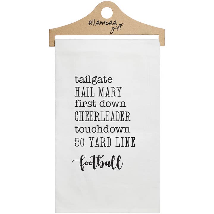 White Football Hail Mary Cheerleader Favorite Things towel for wholesale by ellembee gift