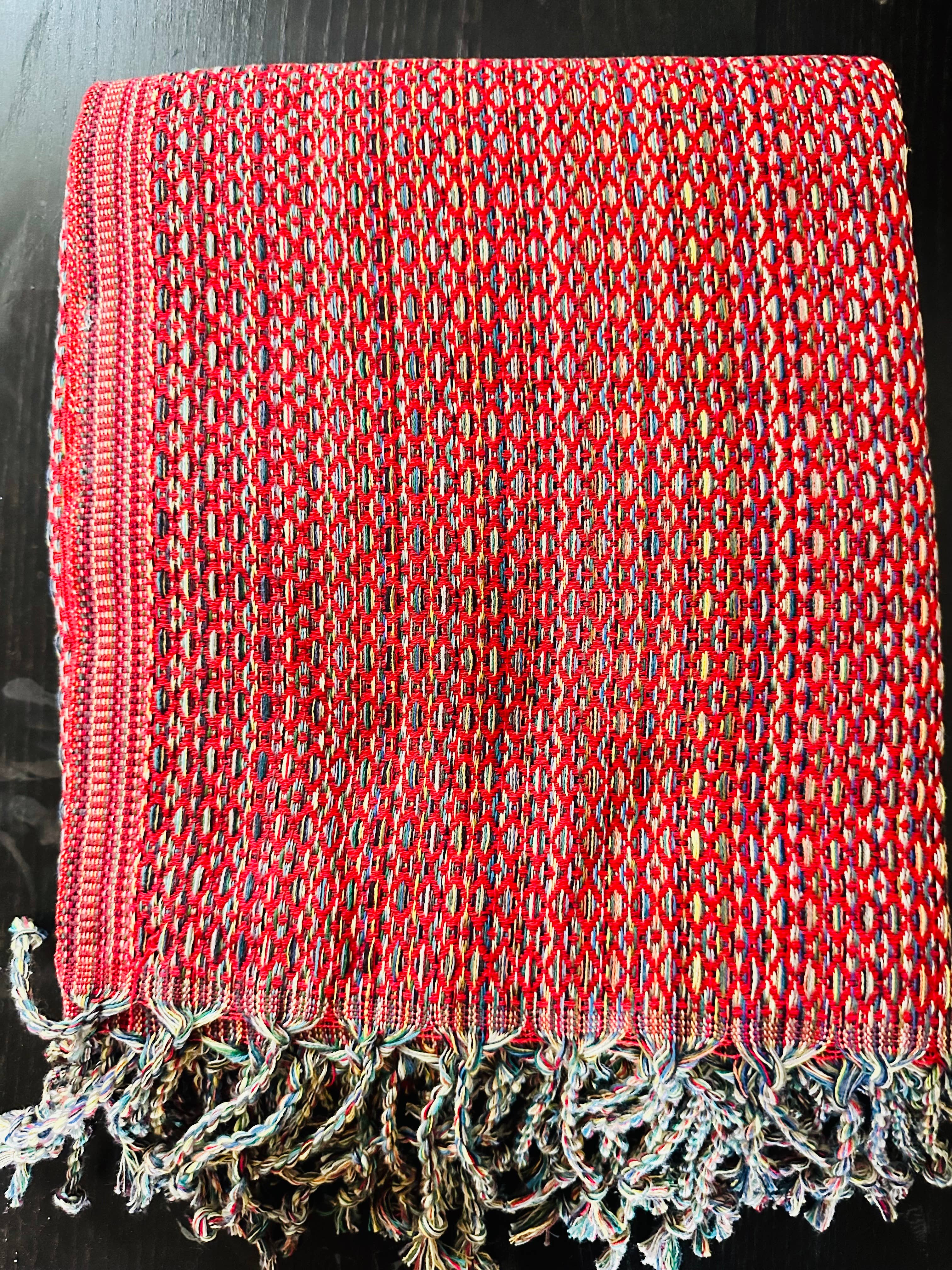 DesignsNYC - Vente Plaids - Plaid surdimensionné en coton turc, bordeaux3