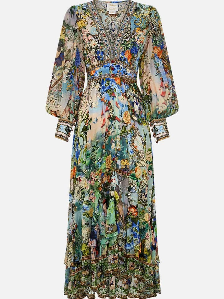 NINEXIS - Wholesale Dress - Women's - CWDMD5722_SUMMER V-NECK LONG-SLEEVED PUFF SLEEVE DRESS0