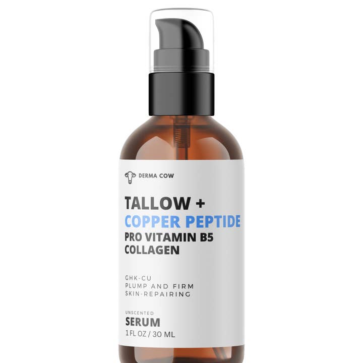 Tallow SERUM + Copper Peptide, Pro Vitamin B5,Collagen - 1oz for wholesale by Derma Cow