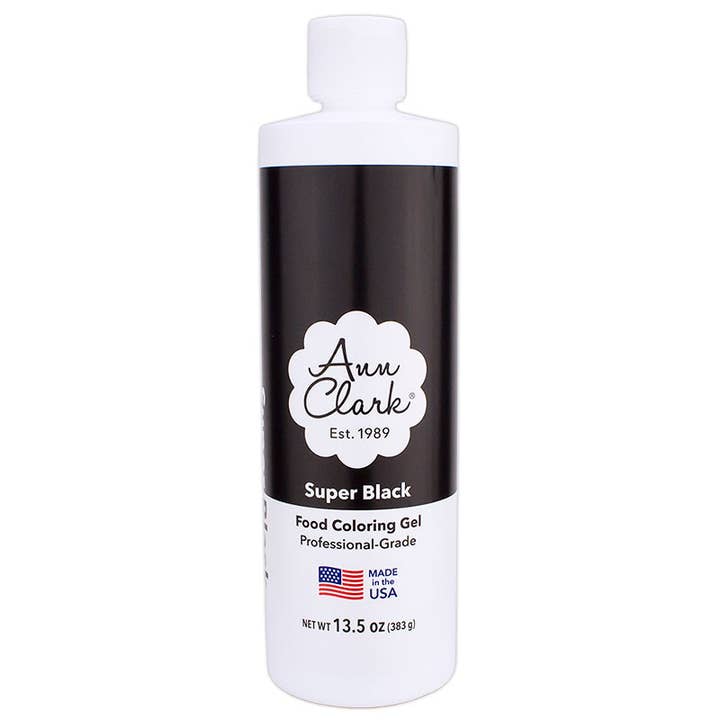 Ann Clark - Wholesale Cake Decorating Kit - Super Black Food Coloring Gel, Extra Large 13.5 oz. Bottle