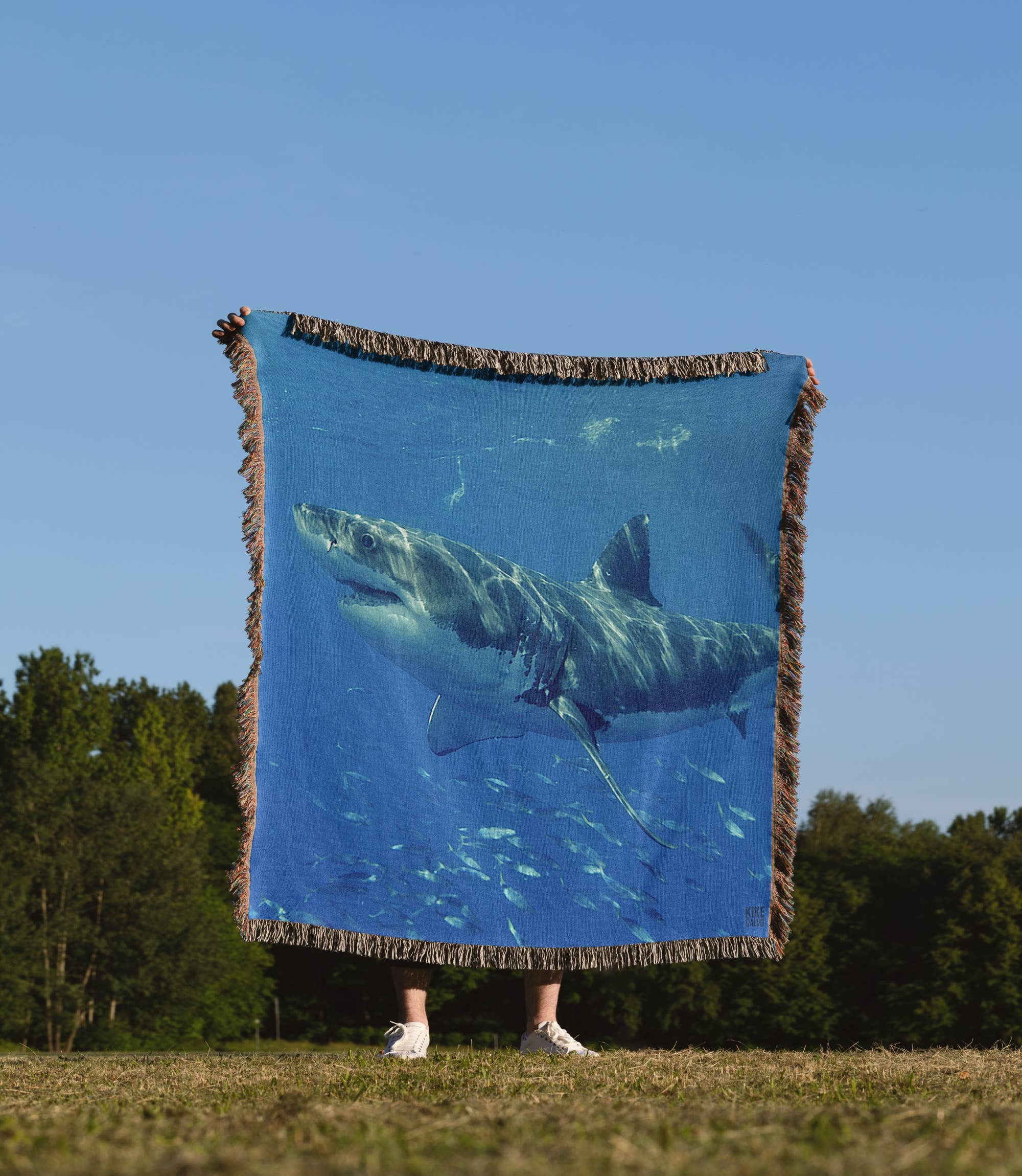 3dRose - Wholesale Throw Blanket - 3dRose, Great White Shark, Blanket1