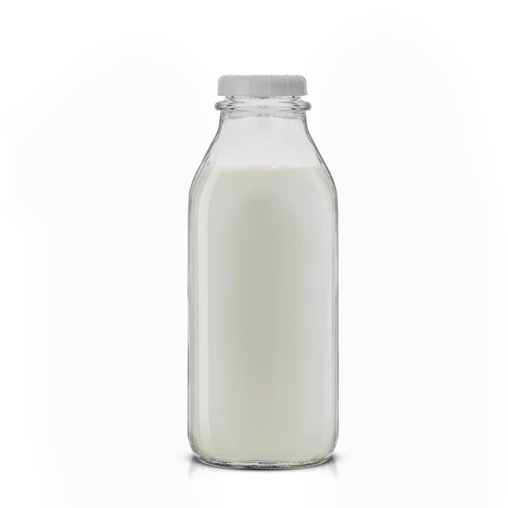 JoyJolt – wholesale Milk/juice bottle – JoyJolt Reusable Clear Glass Milk Bottle with Lid & Pourer2