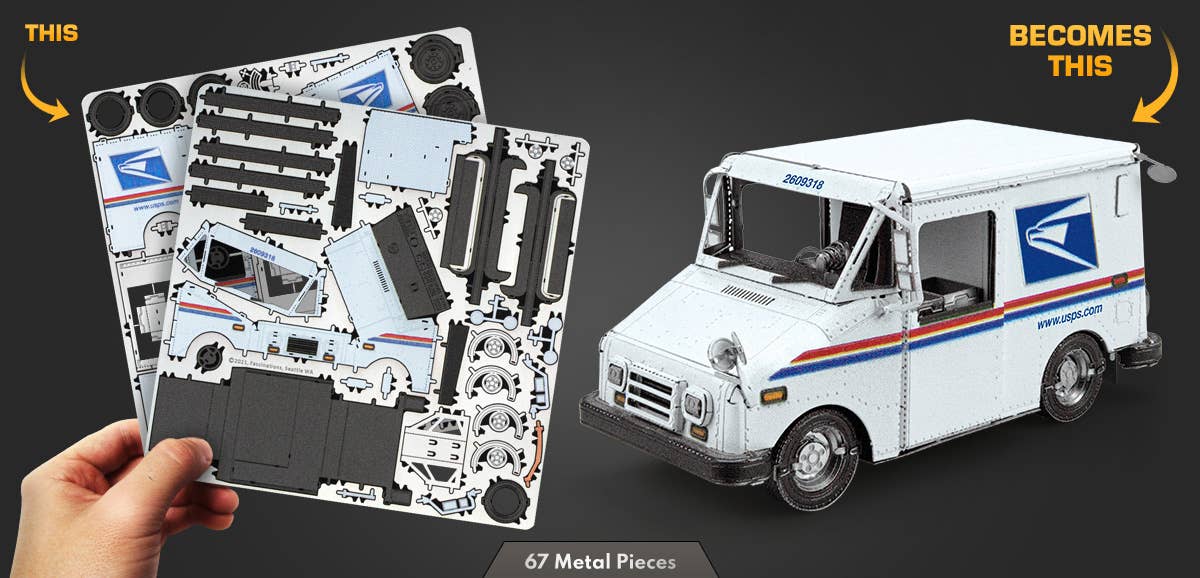 Metal Earth - Wholesale Decorative Tabletop Object - USPS LLV Mail Truck0