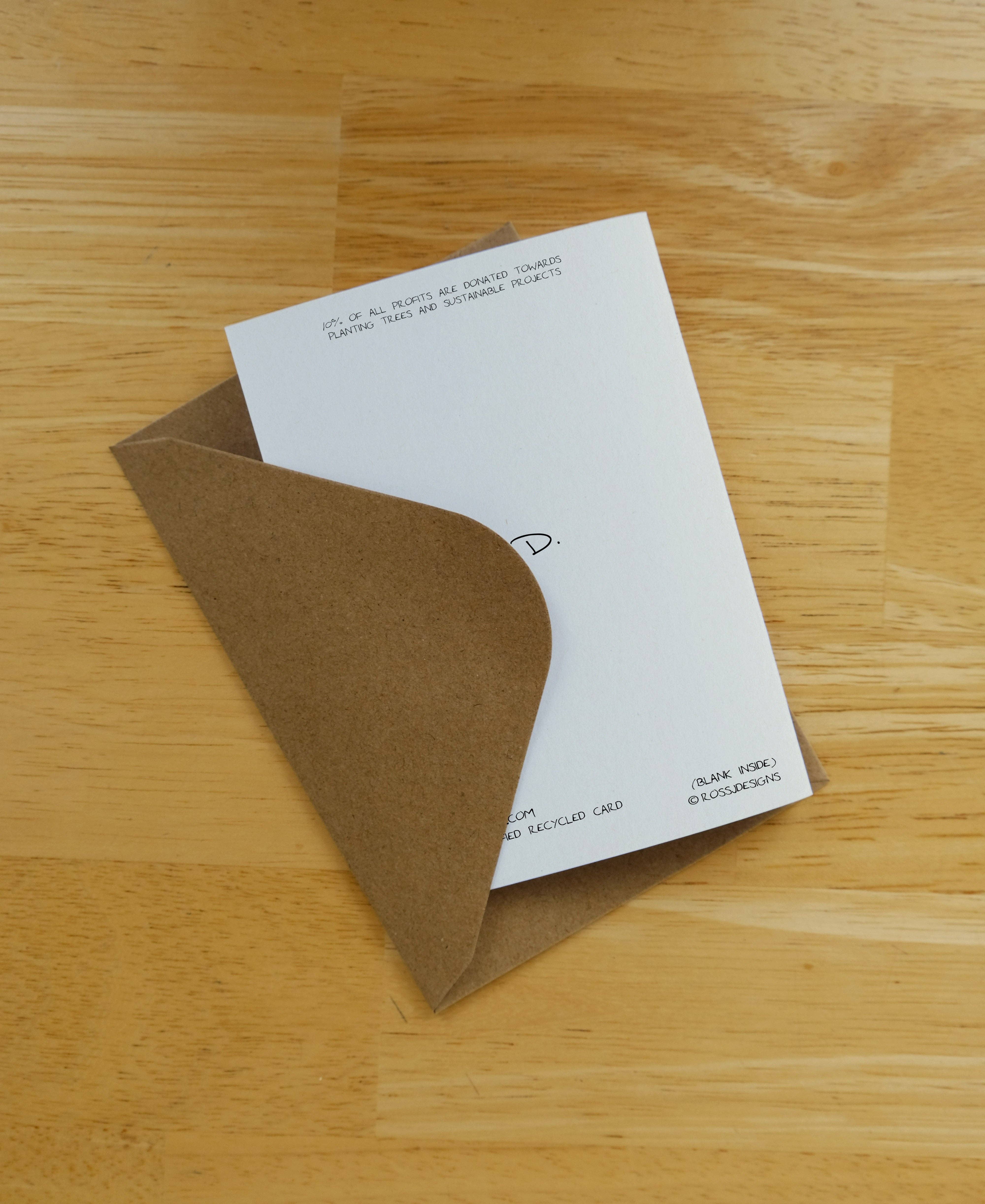 RossJDesigns - Wholesale Everyday Greeting Card - Goat Card - Cute Farm Animal - Recycled Card1