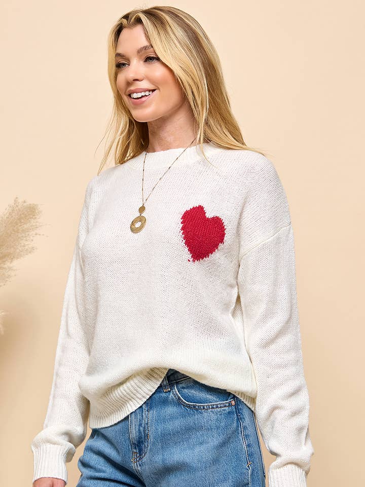 HEART LONG SLEEVE SWEATER for wholesale by Cezele