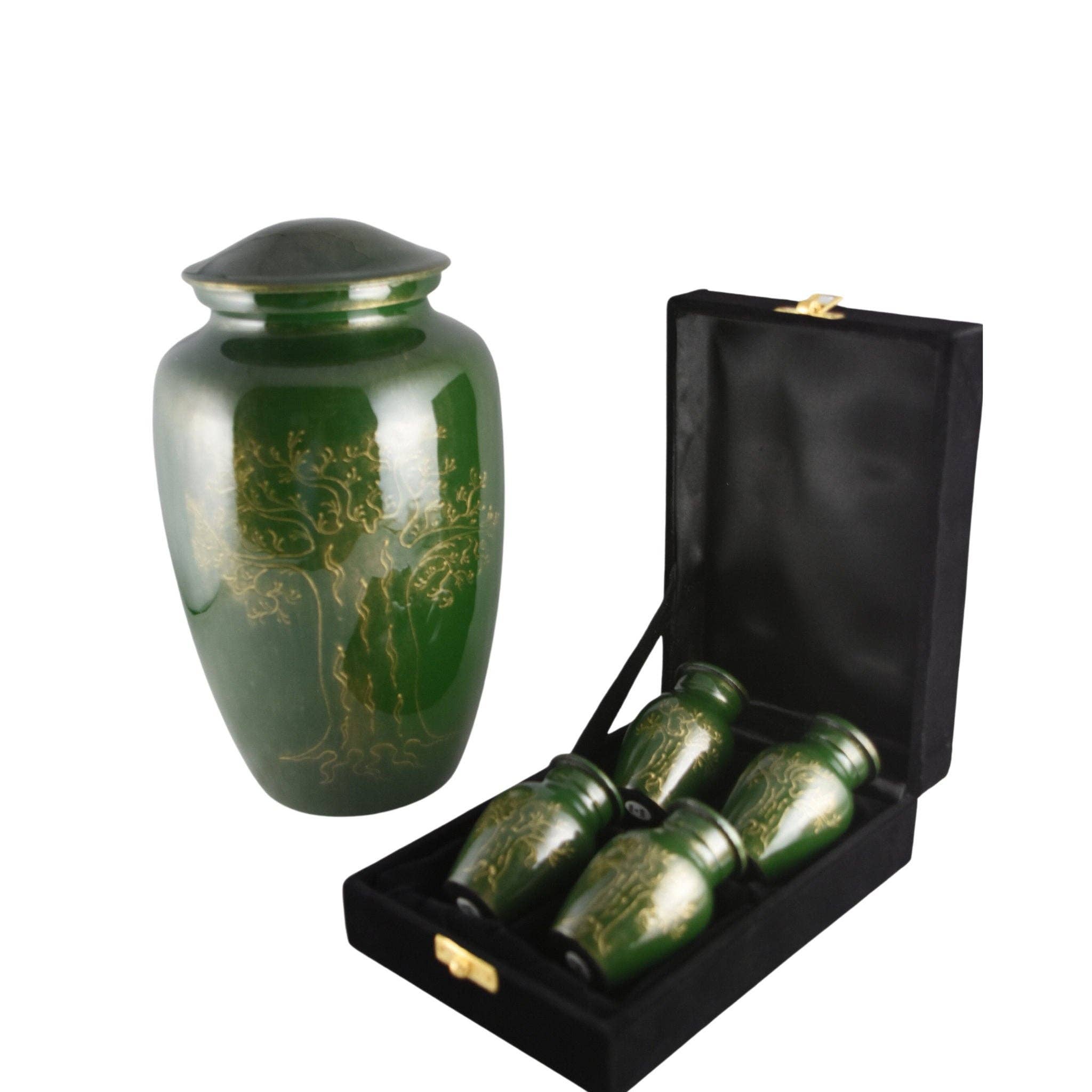 Plutus imports - Wholesale Urn - Large Hand Embossed Tree of Life Brown/Blue/Green Urn9