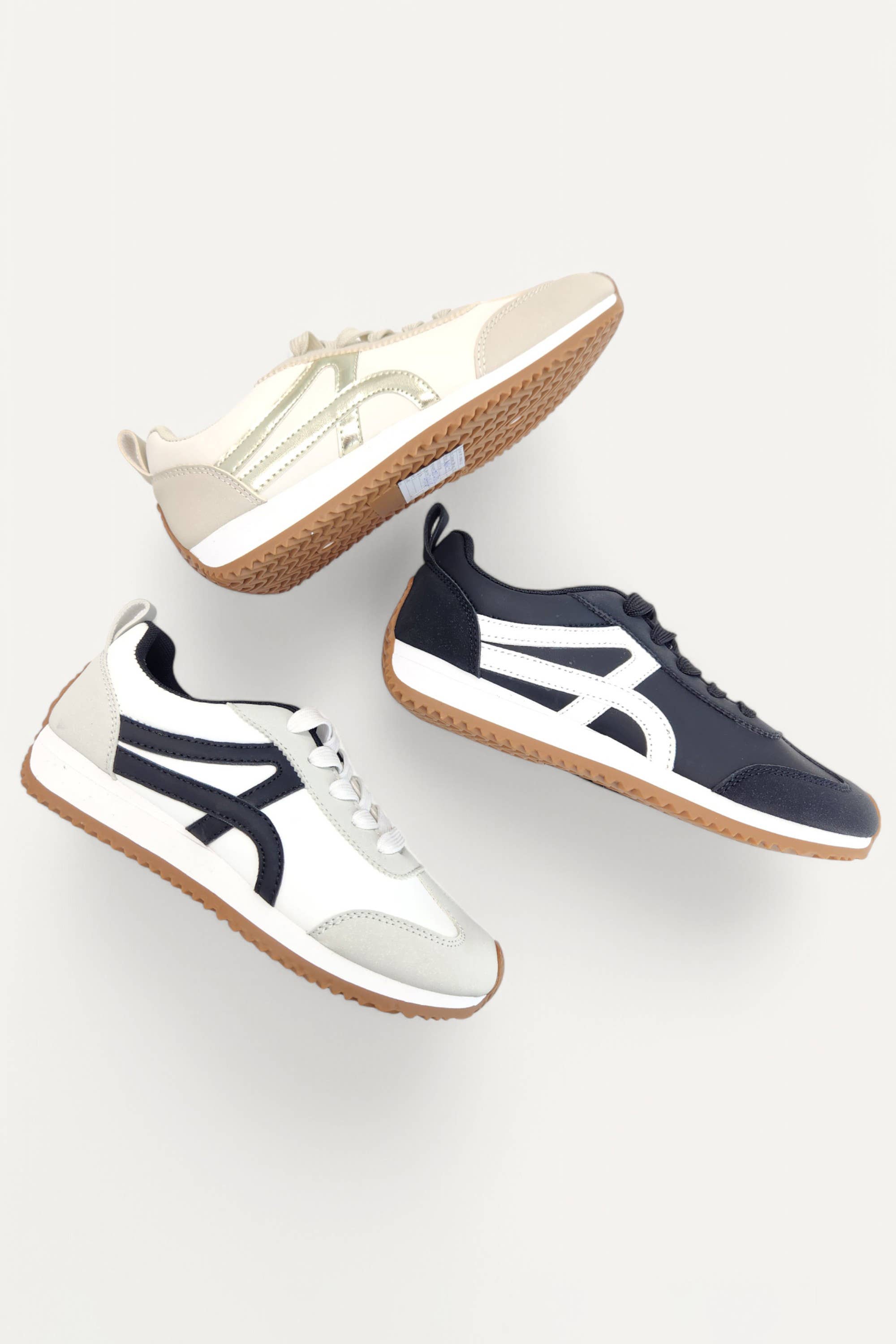 CCOCCI – wholesale Lifestyle trainers – Women′s – ANKI-1 SWOOSH LINE DESIGN GUM SOLE SNEAKERS1