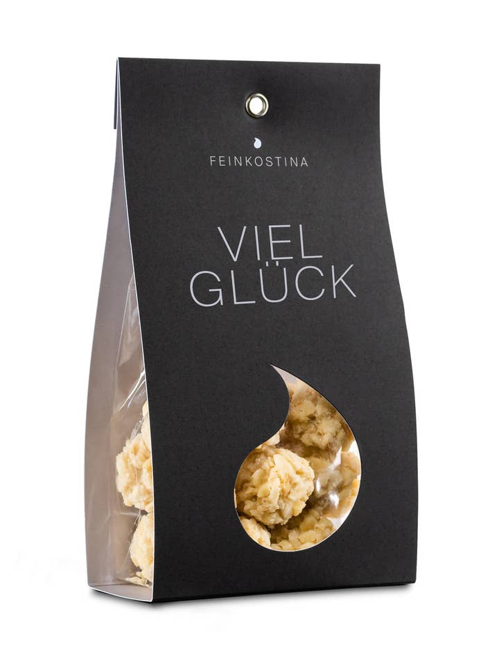 Viel Glück - Haselnuss Trüffel mit Vollmilchschokolade für den Großhandel von Feinkostina