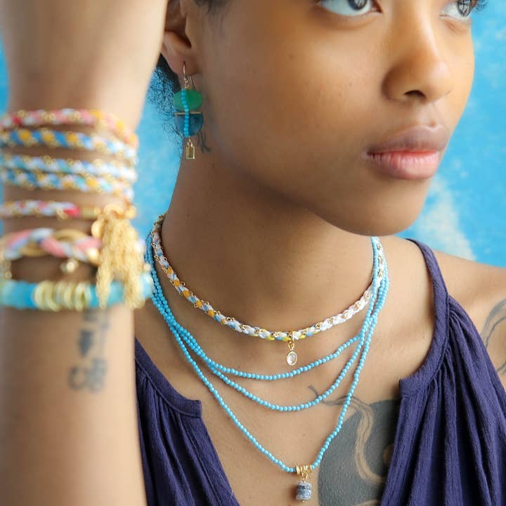 Catherine Page Jewelry - Wholesale Beaded/Pearl Necklace - Aramis Layering Necklace in Malachite2