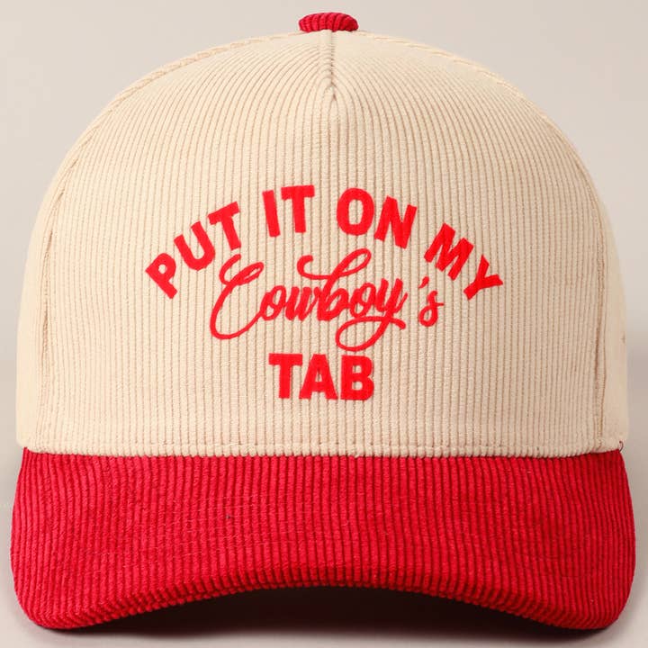 Fashion City – wholesale Baseballkeps - Unisex – Sätt den på min cowboy's Tab tvåfärgad corduroy-keps27