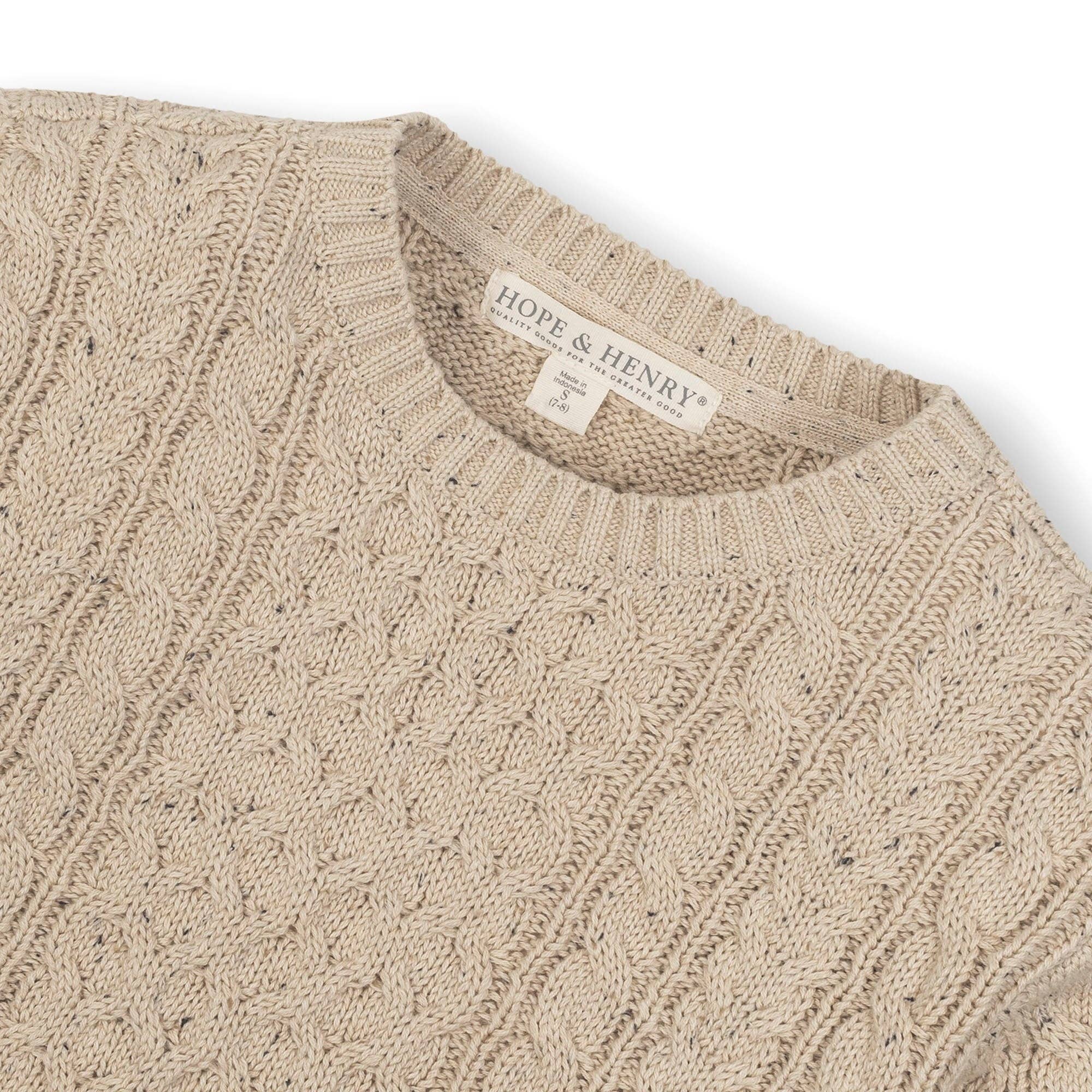 Natural Fleck Organic Fisherman Sweater for wholesale on Faire2
