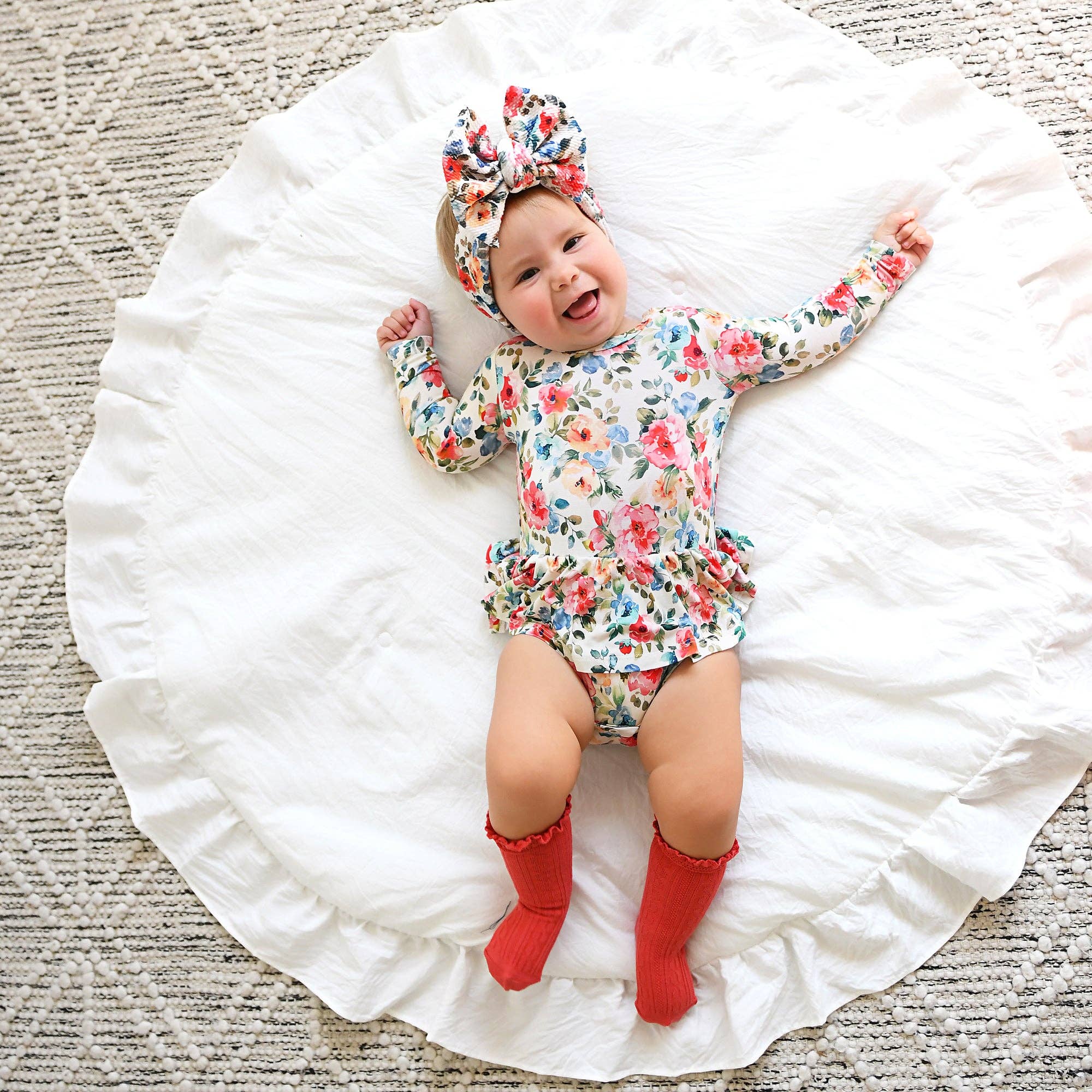 Gigi and Max – Bodysuit - Bebé por atacado – Nayeli TUTU Vestido de Bebé Floral de Bambu2