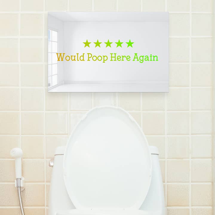 Would Poop Here Again | Arte acrílico | Espejo decorativo de pared para venta al por mayor de 4ArtWorks