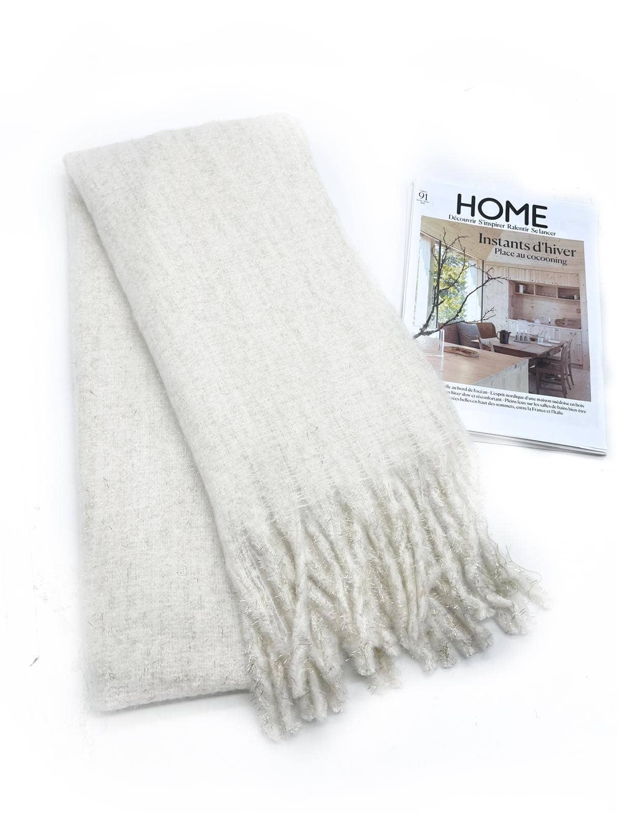 LINETA – Großhandel Schal – Damen – HH-336 Einfarbiger Schal mit großen Fransen und Lurex0