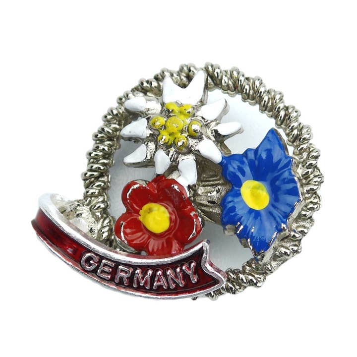 Alpine Edelweiss Flowers German Hat Pin for wholesale by European Heritage Gifts