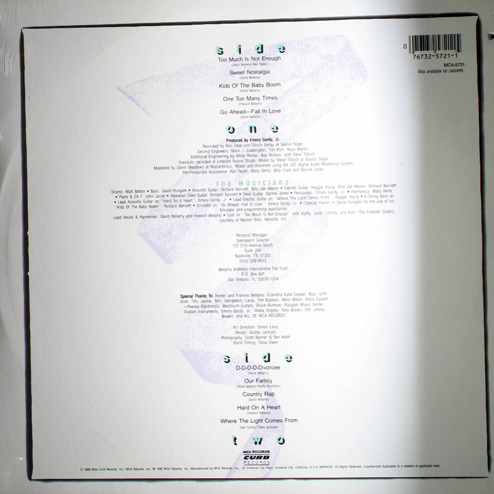 Square Deal Recordings & Supplies – Großhandel Musik-CD/Vinyl – Vinyl - Versiegelte 12" LP - Bellamy Brothers - Country Rap1