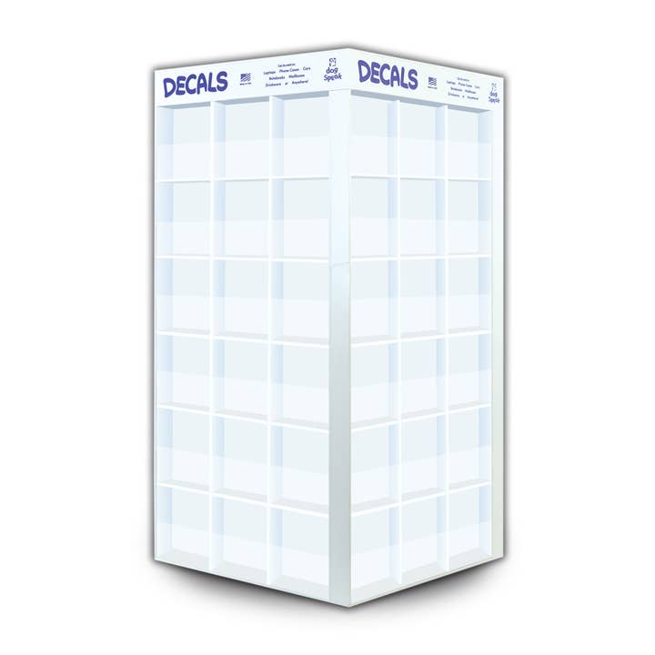 Dog Speak - Wholesale Retailer Display Stand/Case - Sticker Display ONLY -No Stickers Included -Holds 72 Designs0