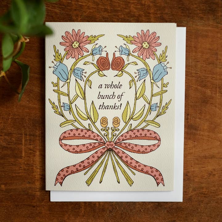 Un sacco di grazie | Biglietto di auguri botanico | A2 per la vendita all'ingrosso da parte di annalisa v. sawtell