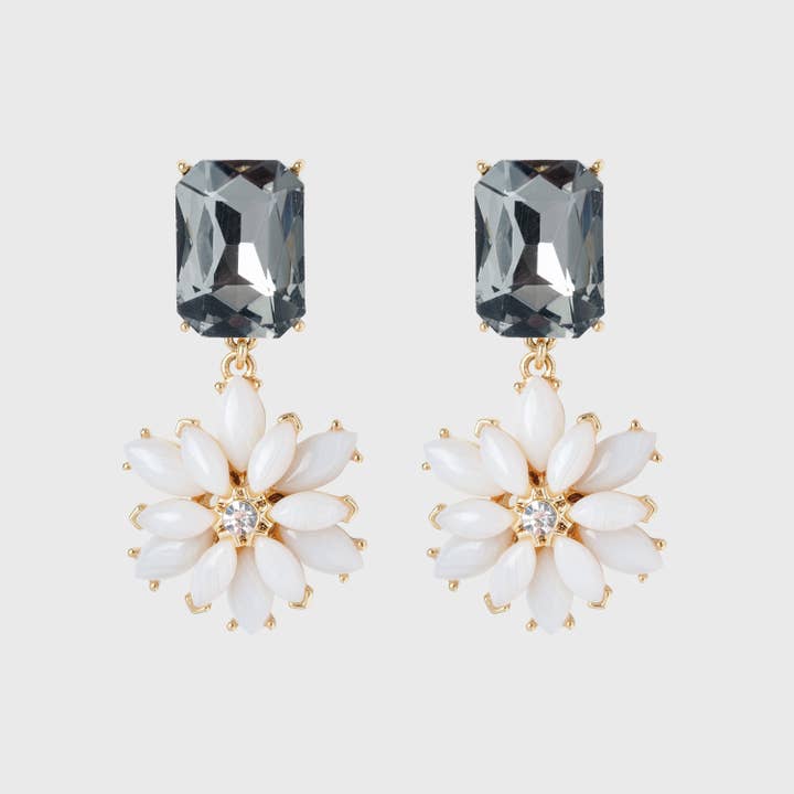 Pendientes gráficos de margarita, grises para venta al por mayor de Joanna Buchanan