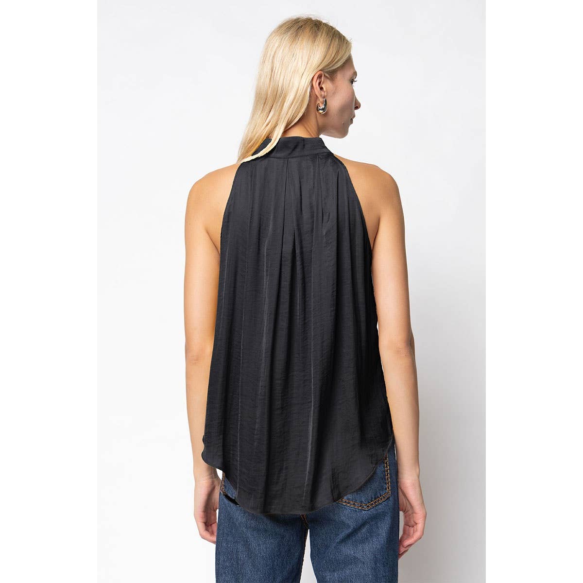 Naked Zebra - Vente Débardeur – femme - Haut sans manches boutonné à bordure festonnée5