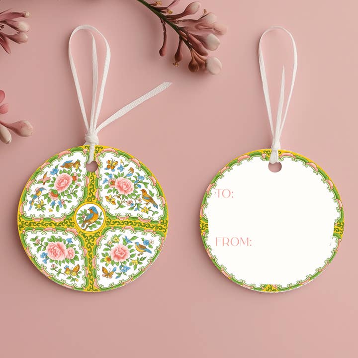 Design Carolinas - Wholesale Gift Tag - Antique Rose Medallion Square or Round Gift Tag Set7