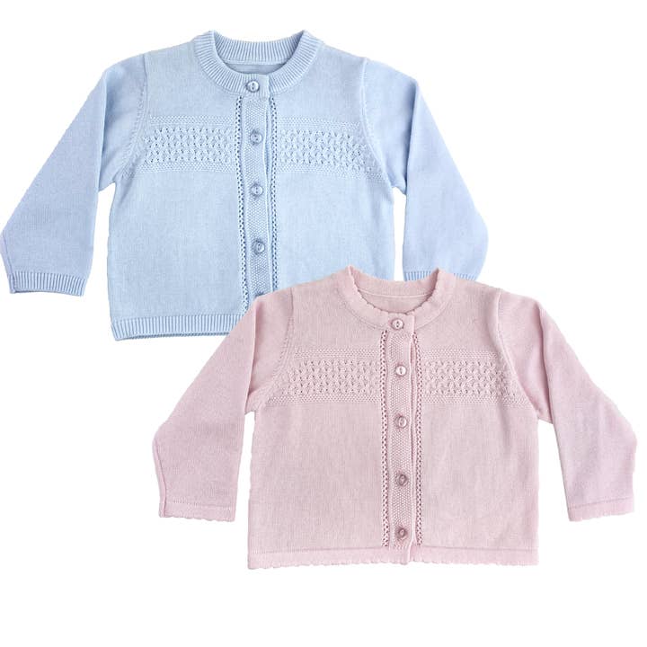 Jersey tipo cárdigan de punto ligero con forma de diamante, 2 colores para venta al por mayor de Petit Ami & Zubels