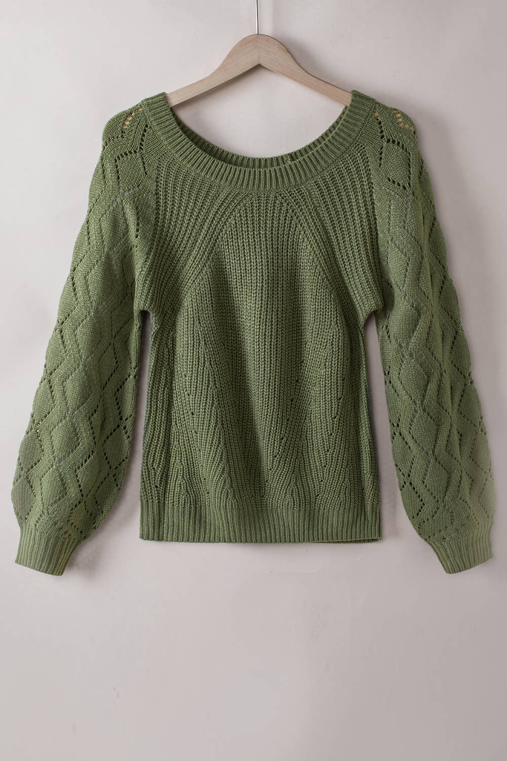 FULL TIME PURCHASE - Wholesale Knit Sweater - Women's - Hollow-out Puffy Sleeve Knit Sweater15