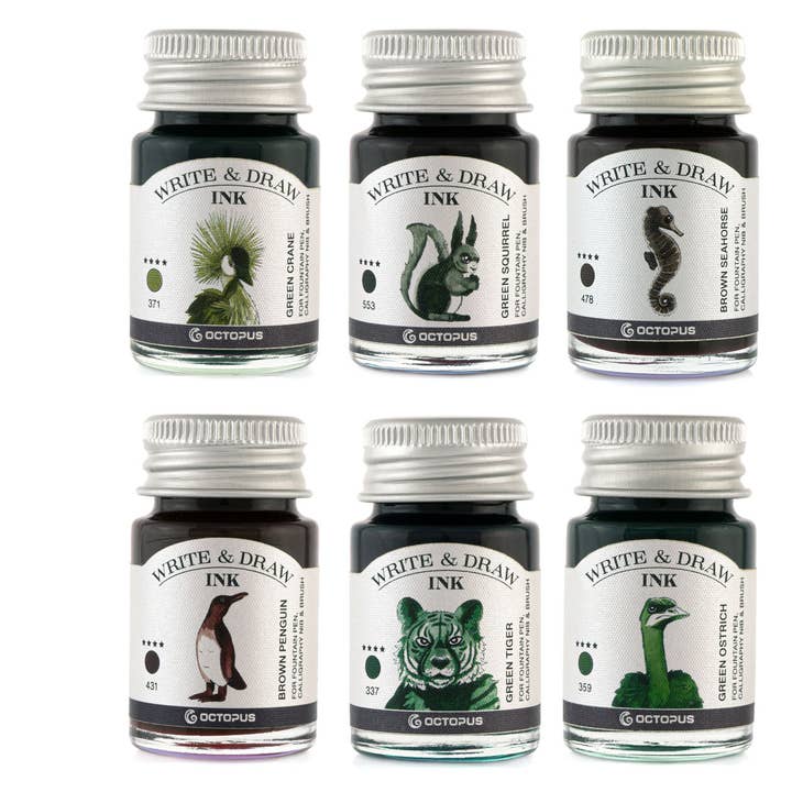 Write and Draw Ink Set Forest 6x 10ml for wholesale by Octopus Concept GmbH
