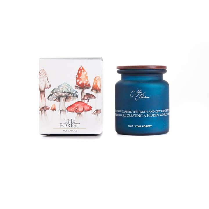 The Forest - Mushroom Design Candle for wholesale by Meg Hawkins Art