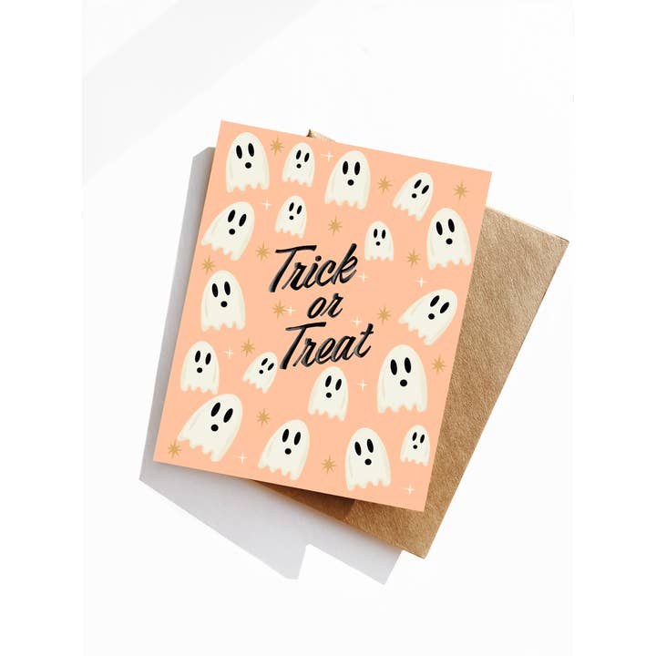 Trick or Treat Greeting Card for wholesale by The Palmera Design Studio