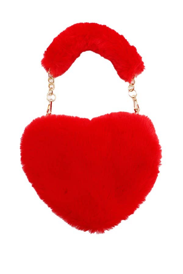 Cap Zone - Wholesale Crossbody Bag - Women's - Heart Shaped Faux Fur Bag1
