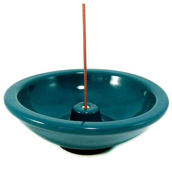 Blue-Green Ceramic Incense Wheel for wholesale by Shoyeido Incense