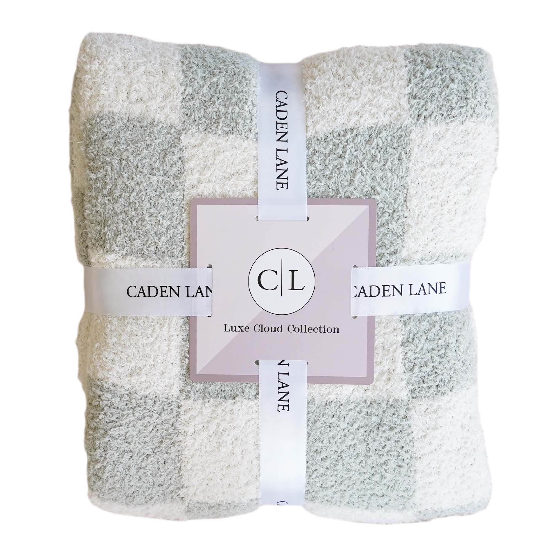 Caden Lane - Wholesale Bedding Blanket - Kids & Baby - CuddleLane™ Luxe Blankets | Sage Check1