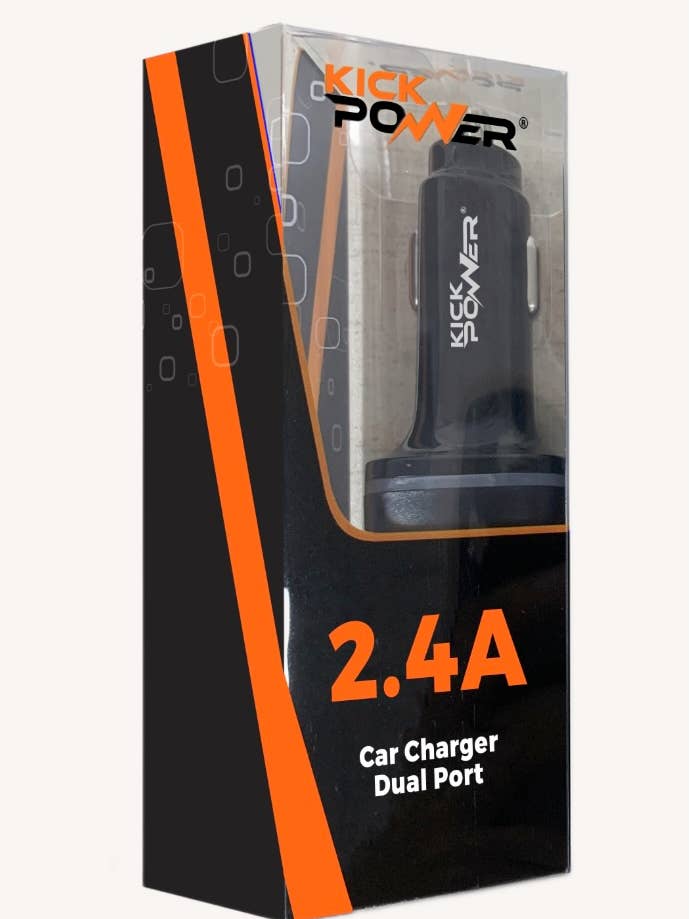 KickPOWER™ 2.4A Car Charger – USB & USB-C for wholesale by KickPOWER