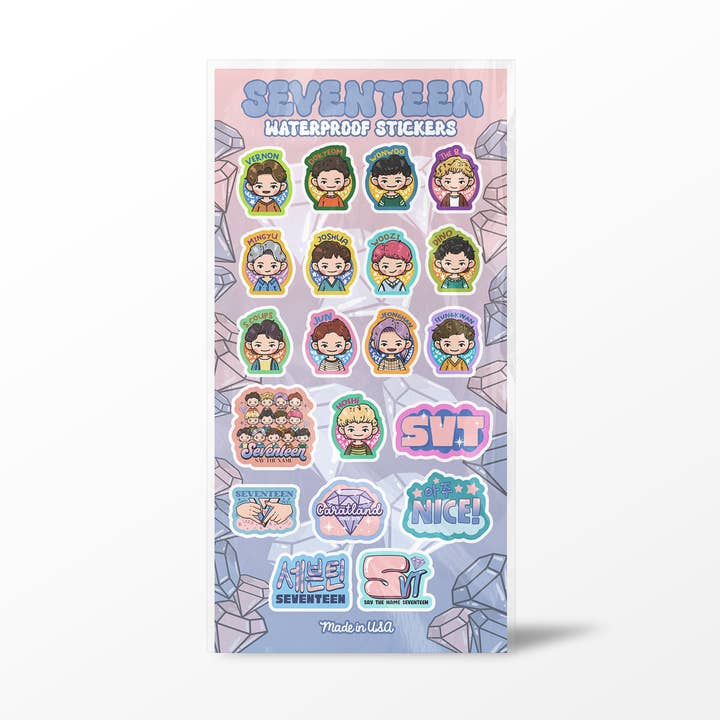 Siebzehn Aufkleberbögen für den Großhandel von Girls Printing House