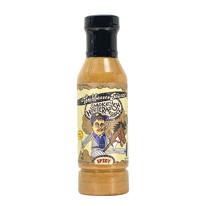 TorchBearer Sauces - Wholesale Sauce - Smokey Horseradish | 12oz Bottle| Savory, Smokey | Heat 2/101