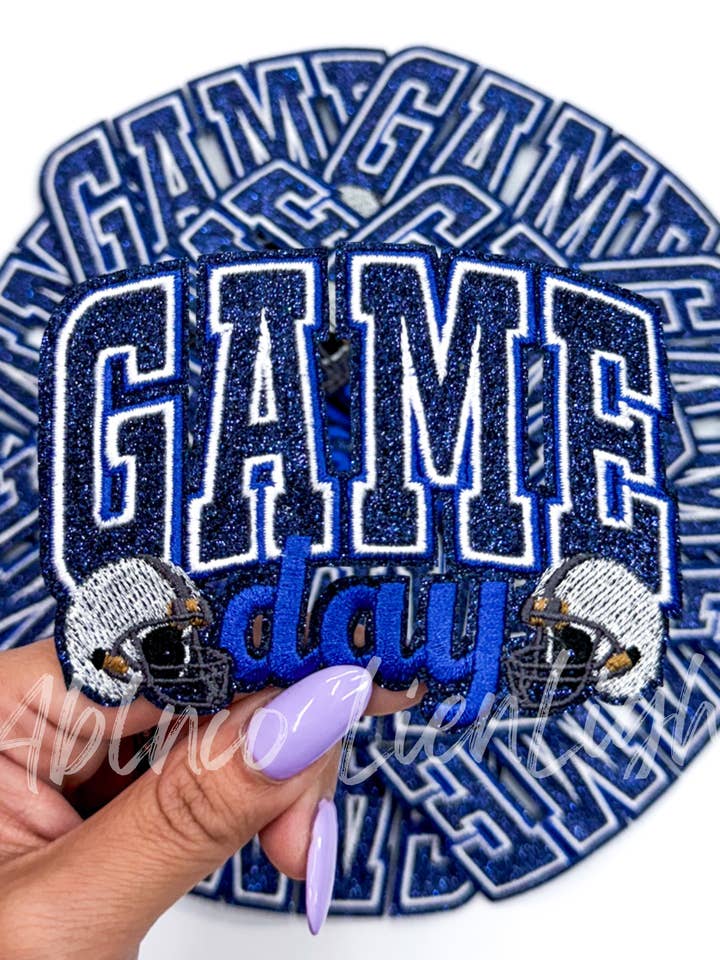 Royal blue game day football helmet patch iron on for wholesale by ABLNco