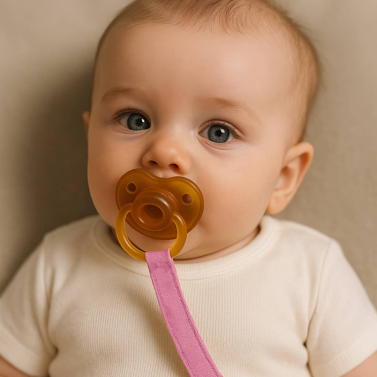 PAPATE - Wholesale Pacifier Clip - Baby - Organic Cotton Pacifier Clip - Pink4