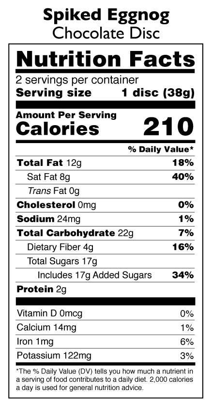 Taza Chocolate - Wholesale Chocolate Bar - Spiked Eggnog Chocolate Disc3